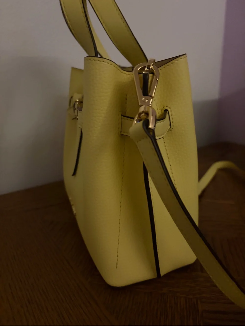 Michael Kors Yellow Leather Satchel with Belt Detail